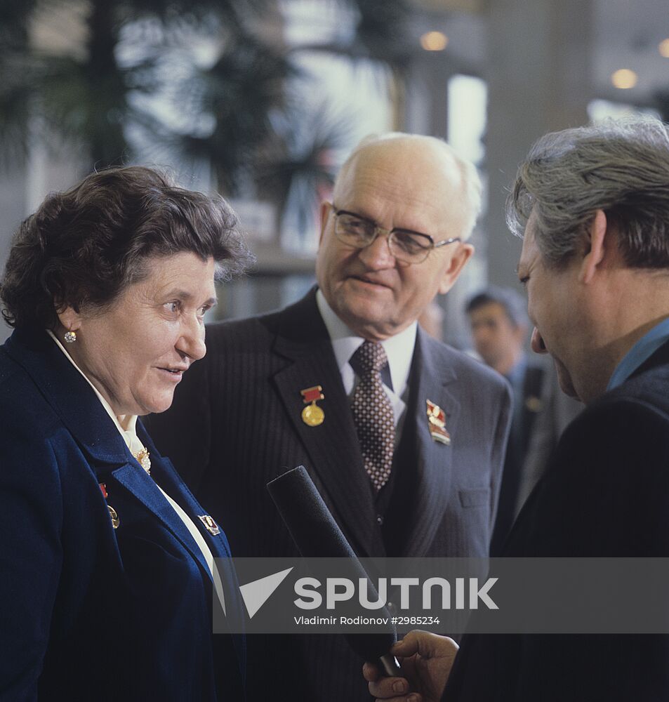 L. Malaya and Z. Yanushkyavichyus, delegates to the 26th CPSU Congress