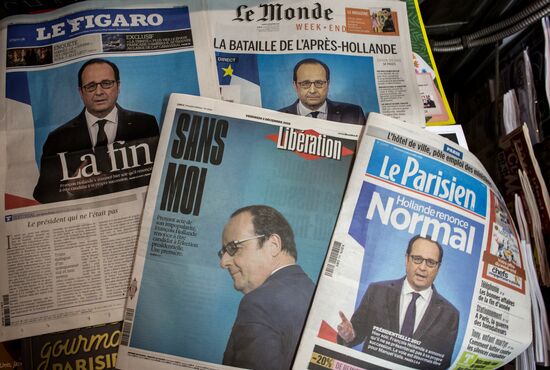 French president François Hollande will not seek re-election in 2017