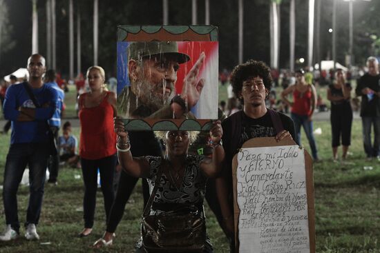 Mourning rally to commemorate memory of Fidel Castro in Santiago de Cuba