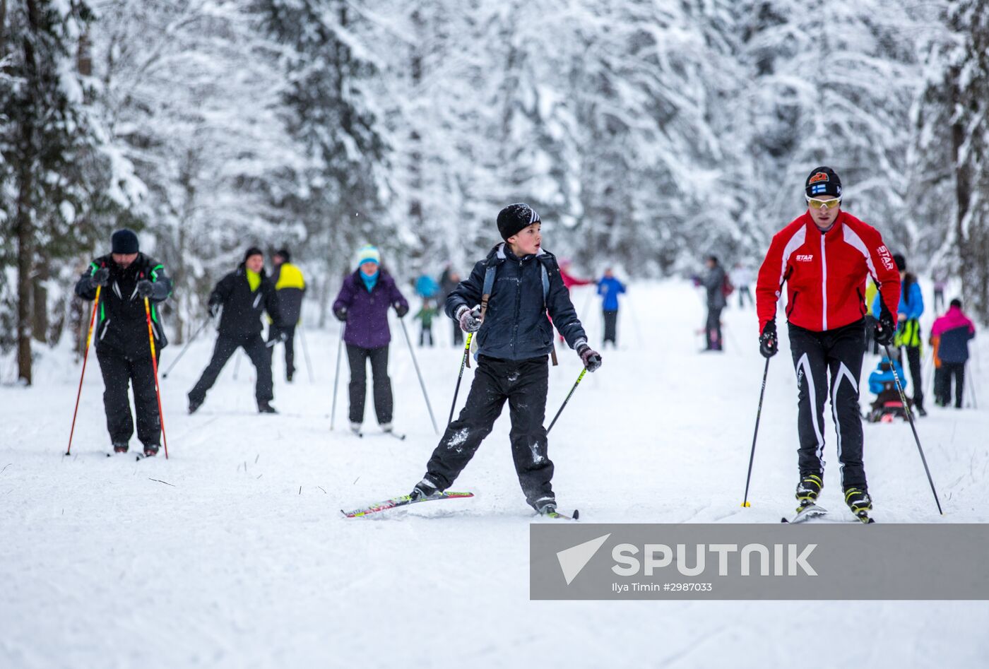 Winter Fountains-2017 ski festival in Karelia