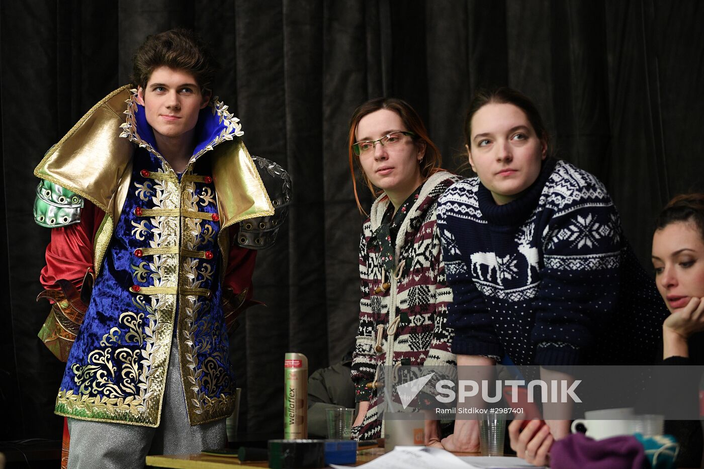 Trying on Chernomor musical costumes