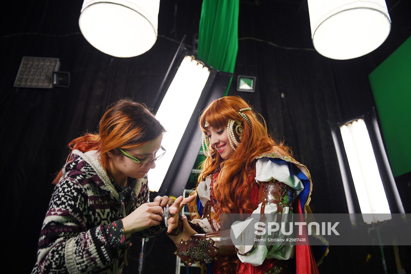 Trying on Chernomor musical costumes