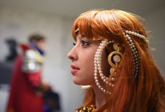 Trying on Chernomor musical costumes