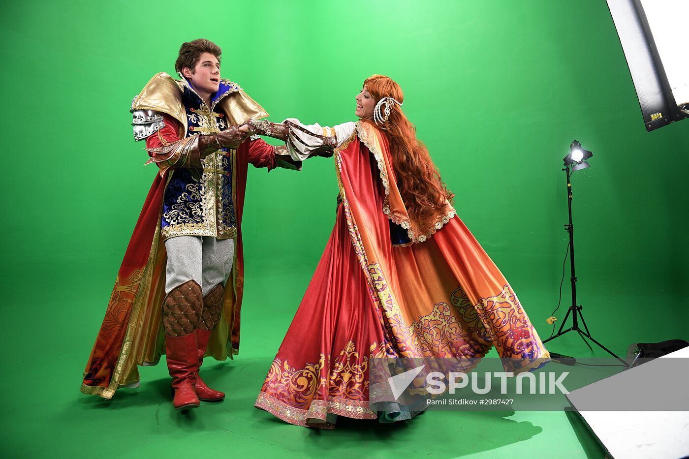 Trying on Chernomor musical costumes