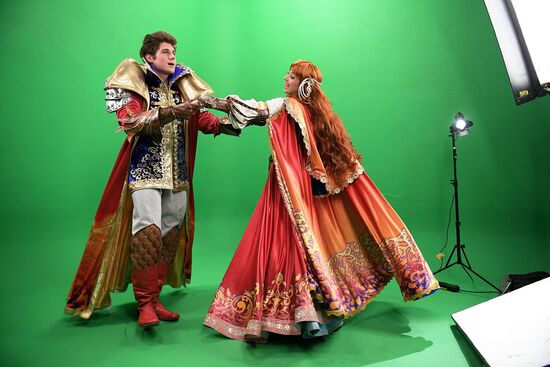 Trying on Chernomor musical costumes