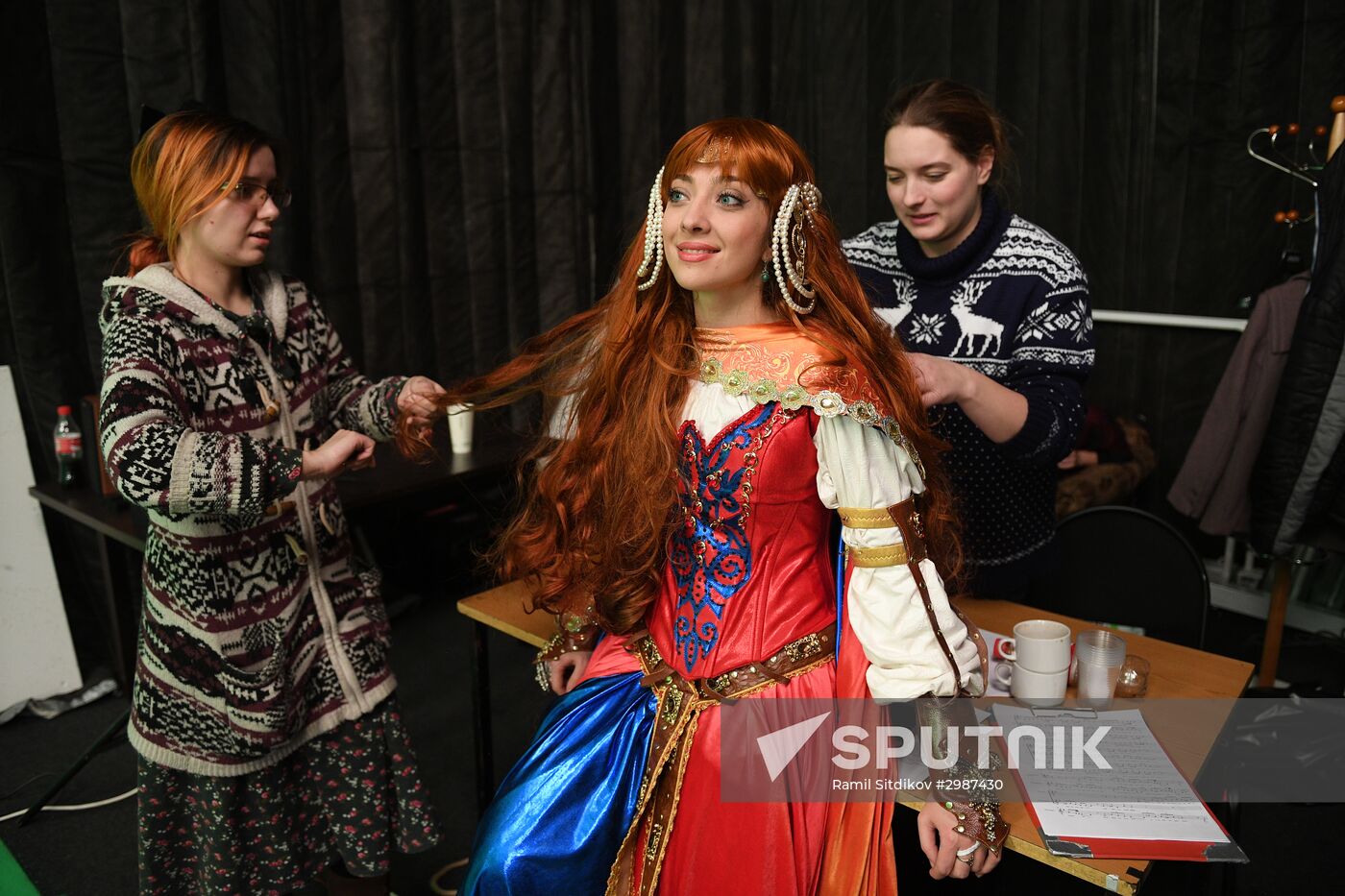 Trying on Chernomor musical costumes