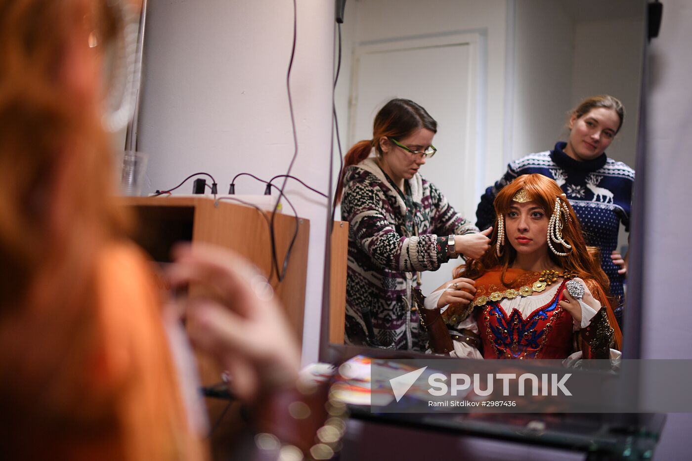 Trying on Chernomor musical costumes