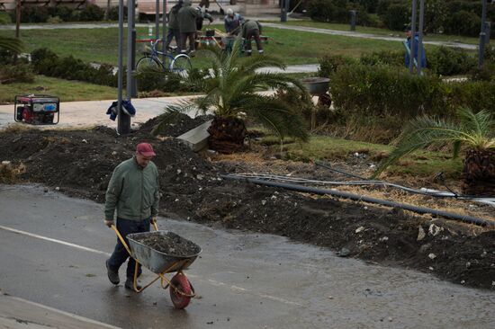 Aftermath of a storm in Sochi