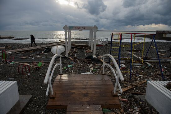 Aftermath of a storm in Sochi