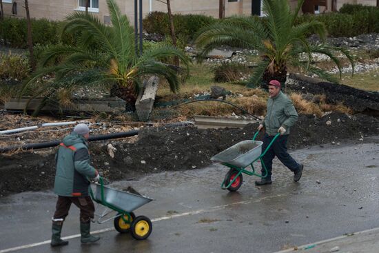 Aftermath of a storm in Sochi