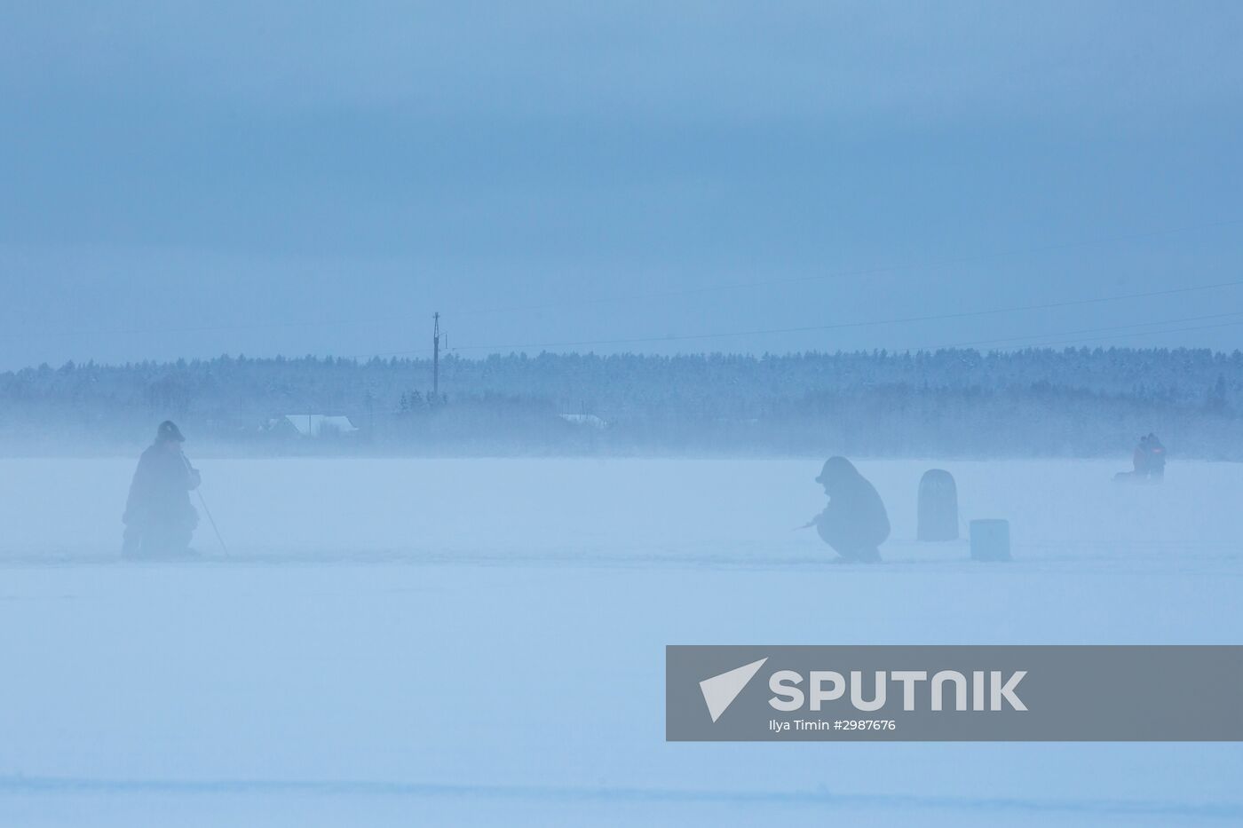 Ice fishing in Karelia