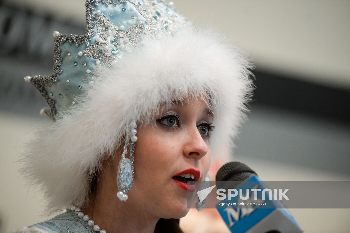 News conference by Father Frost and Snow Maiden