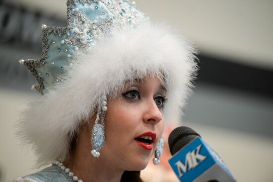 News conference by Father Frost and Snow Maiden