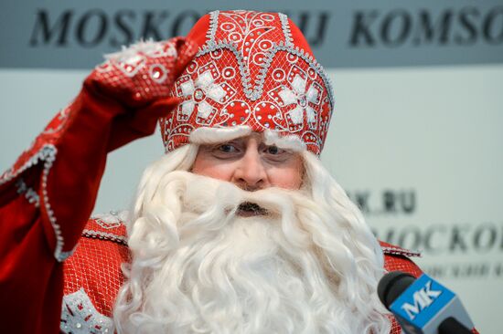 News conference by Father Frost and Snow Maiden