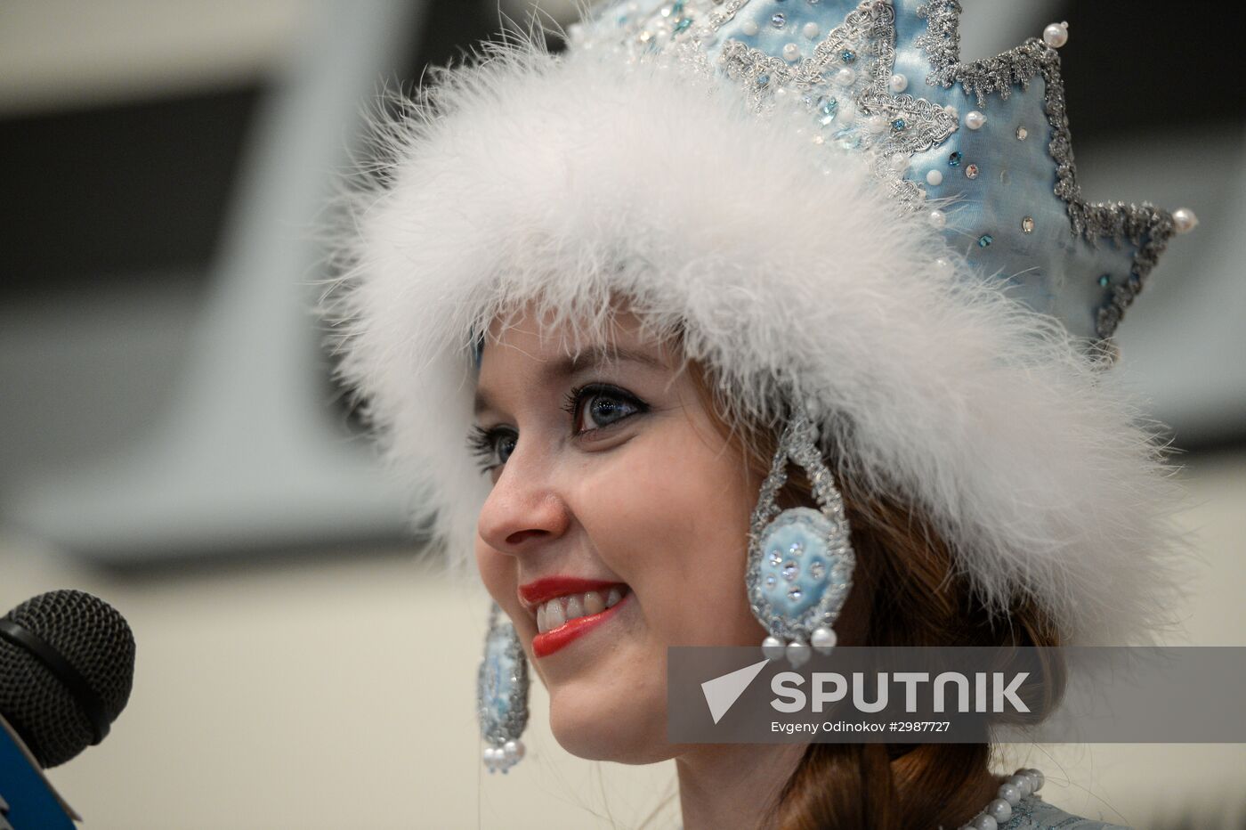 News conference by Father Frost and Snow Maiden