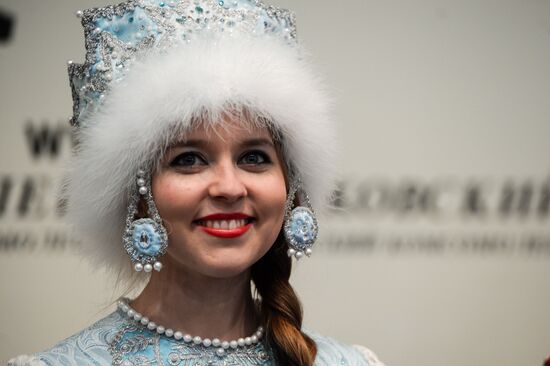 News conference by Father Frost and Snow Maiden