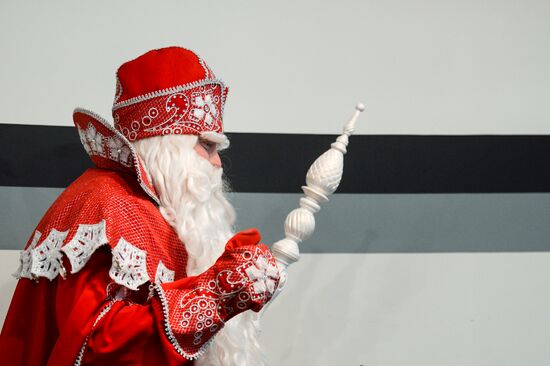 News conference by Father Frost and Snow Maiden