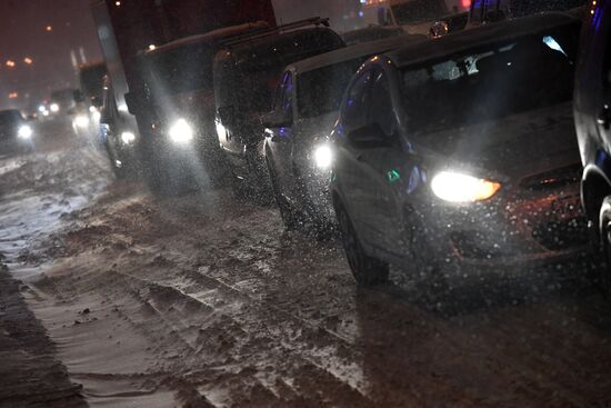 Snowstorm in Moscow