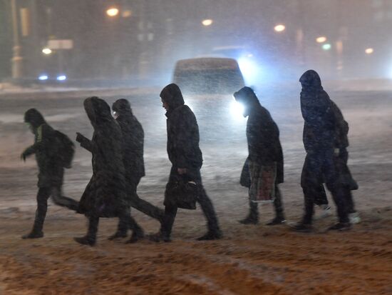 Snowstorm in Moscow