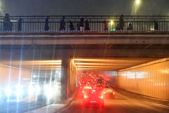 Snowstorm in Moscow