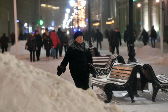 Snowstorm in Moscow