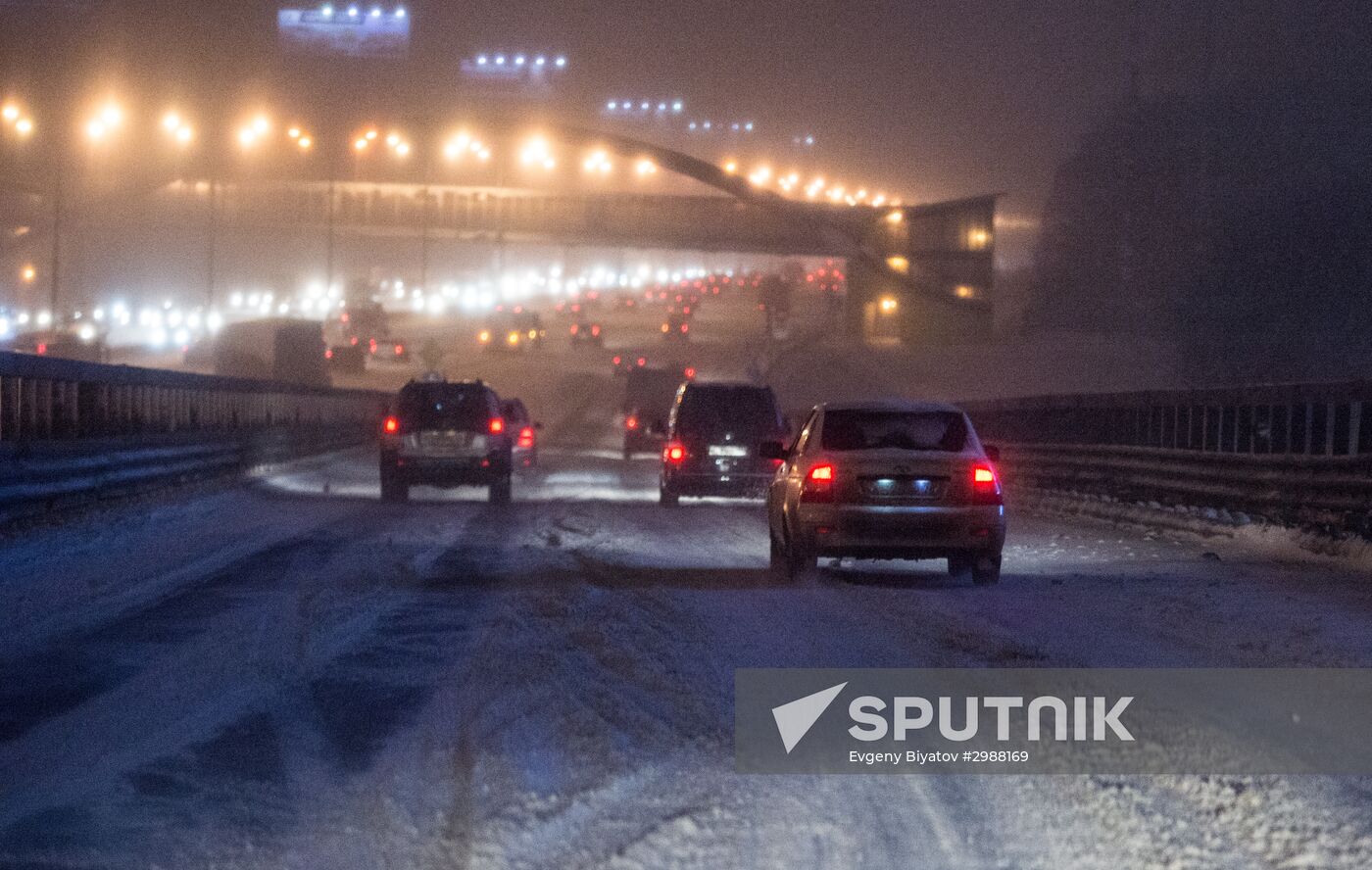 Snowstorm in Moscow