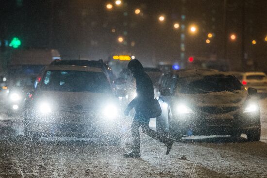 Snowstorm in Moscow