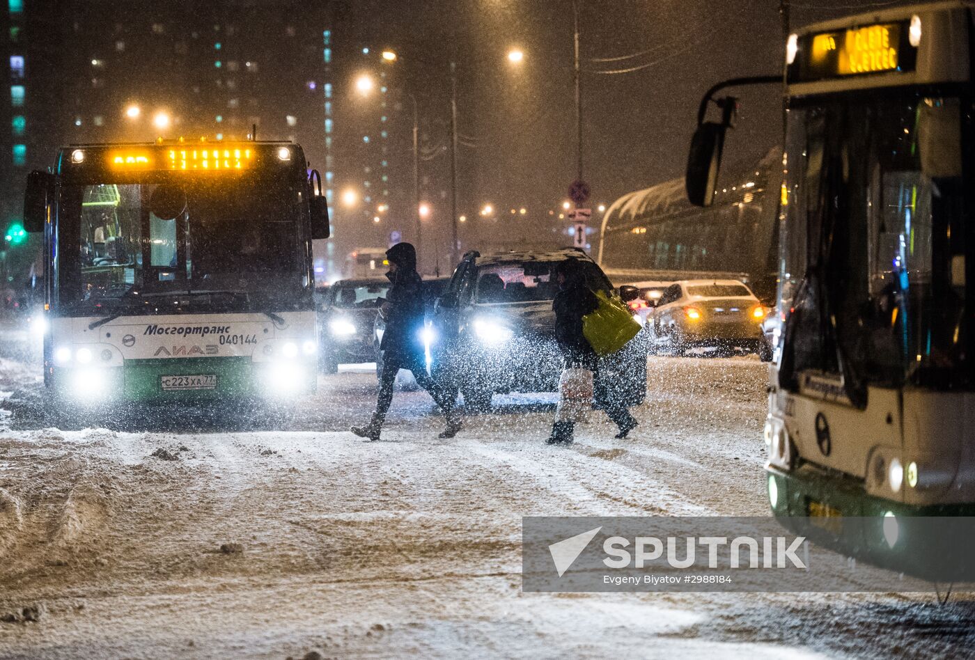 Snowstorm in Moscow