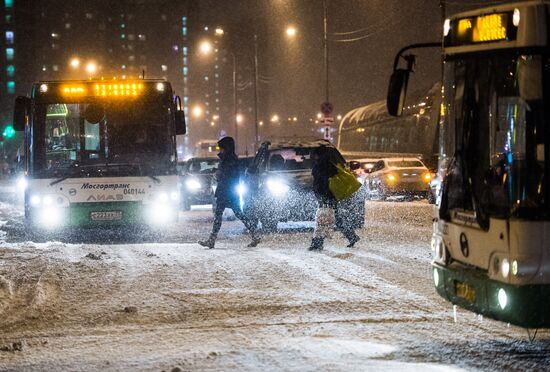 Snowstorm in Moscow