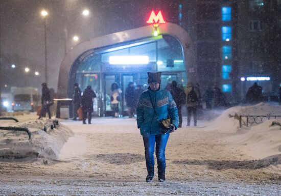 Snowstorm in Moscow