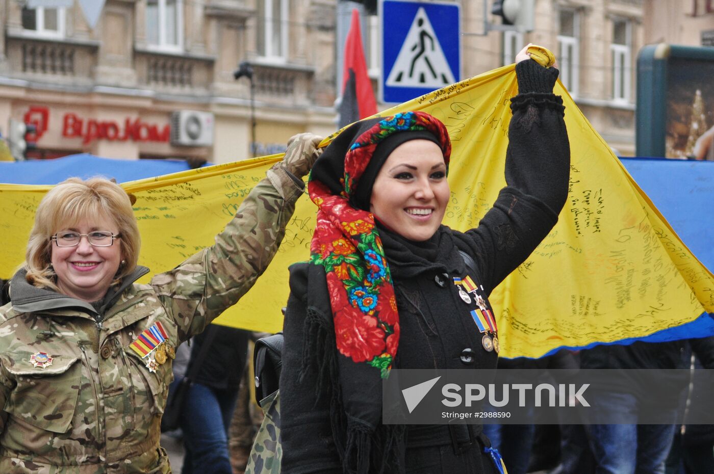Ukraine's Defenders march