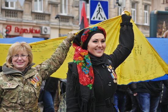 Ukraine's Defenders march