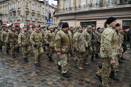 Ukraine's Defenders march