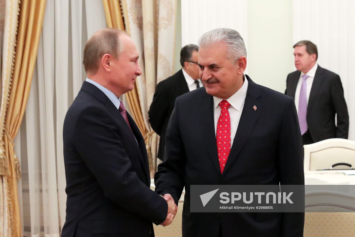Russian President Vladimir Putin meets with Turkish Prime Minister Binali Yildirim