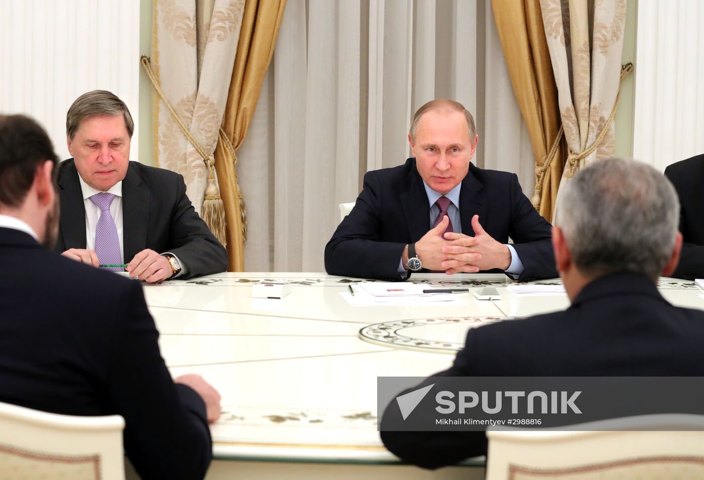 Russian President Vladimir Putin meets with Turkish Prime Minister Binali Yildirim
