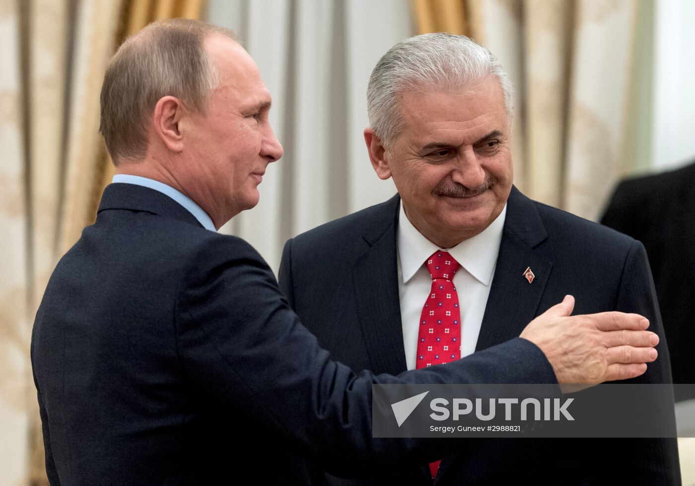Russian President Vladimir Putin meets with Turkish Prime Minister Binali Yildirim