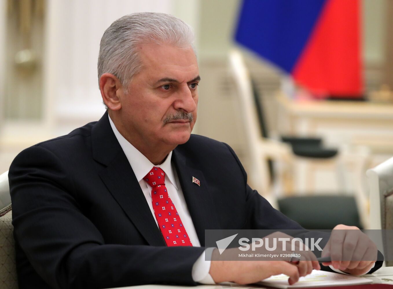 Russian President Vladimir Putin meets with Turkish Prime Minister Binali Yildirim