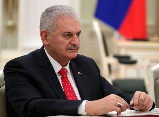 Russian President Vladimir Putin meets with Turkish Prime Minister Binali Yildirim