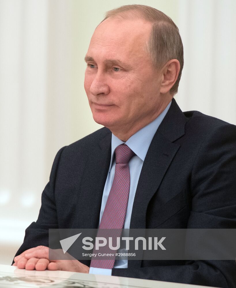Russian President Vladimir Putin meets with Turkish Prime Minister Binali Yildirim