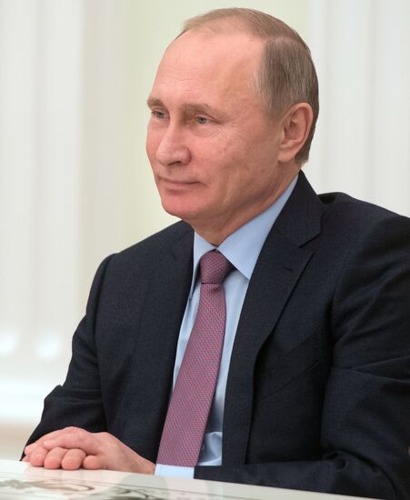 Russian President Vladimir Putin meets with Turkish Prime Minister Binali Yildirim