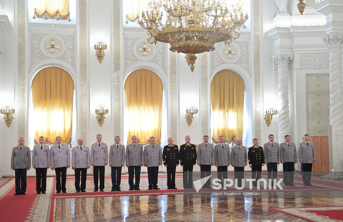 President Vladimir Putin meets with Supreme Officers in Kremlin