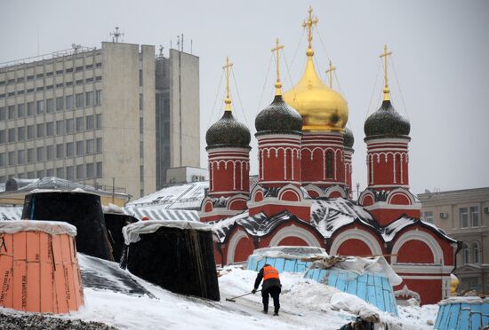 Zaryadye Park construction in Moscow