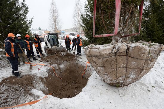 Zaryadye Park construction in Moscow