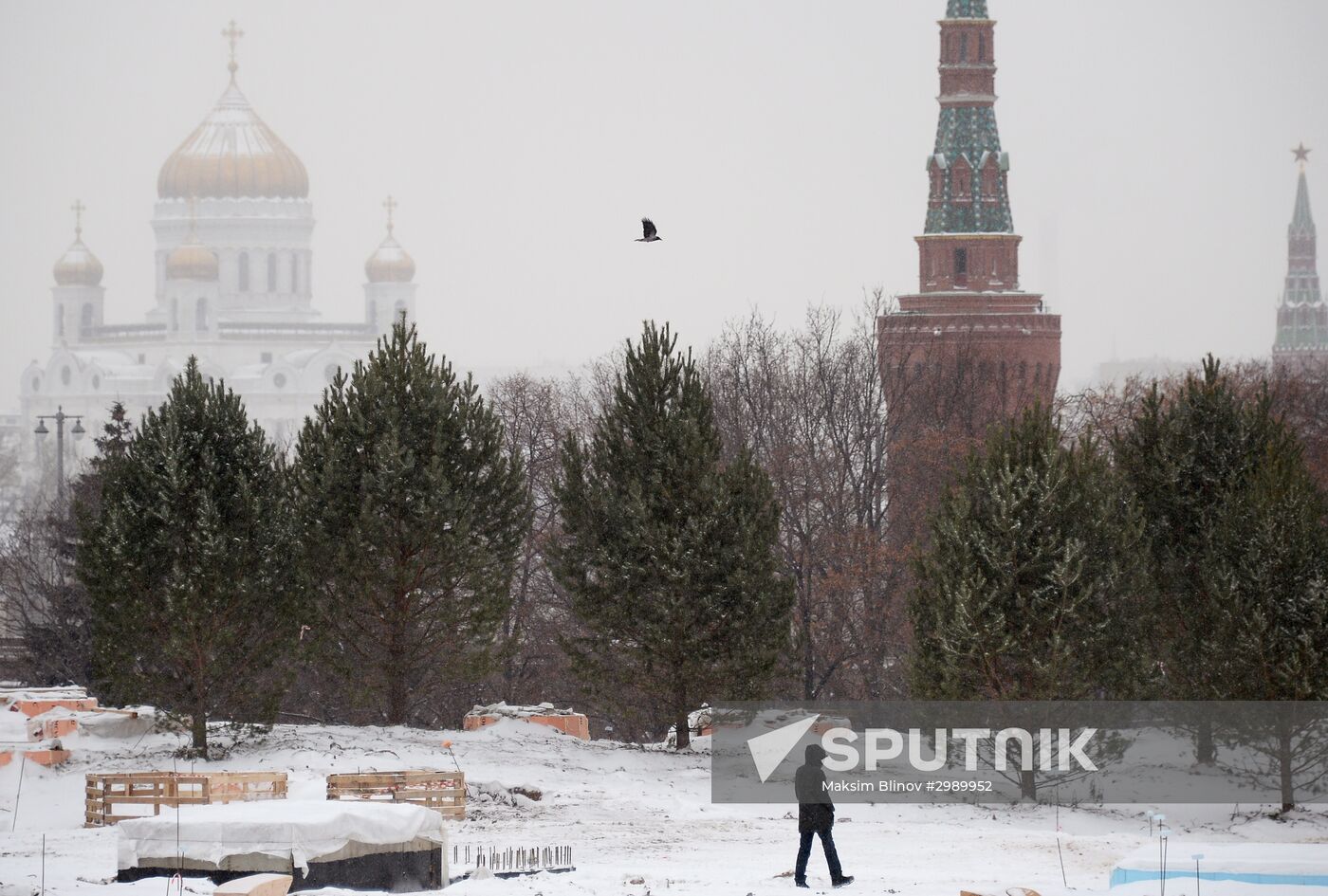 Zaryadye Park construction in Moscow