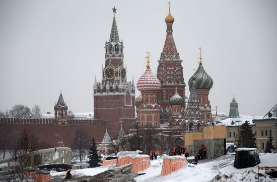 Zaryadye Park construction in Moscow