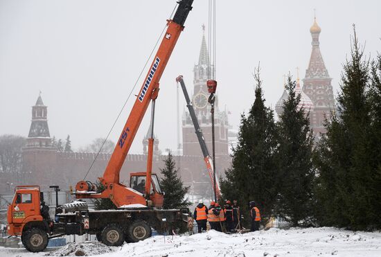 Zaryadye Park construction in Moscow