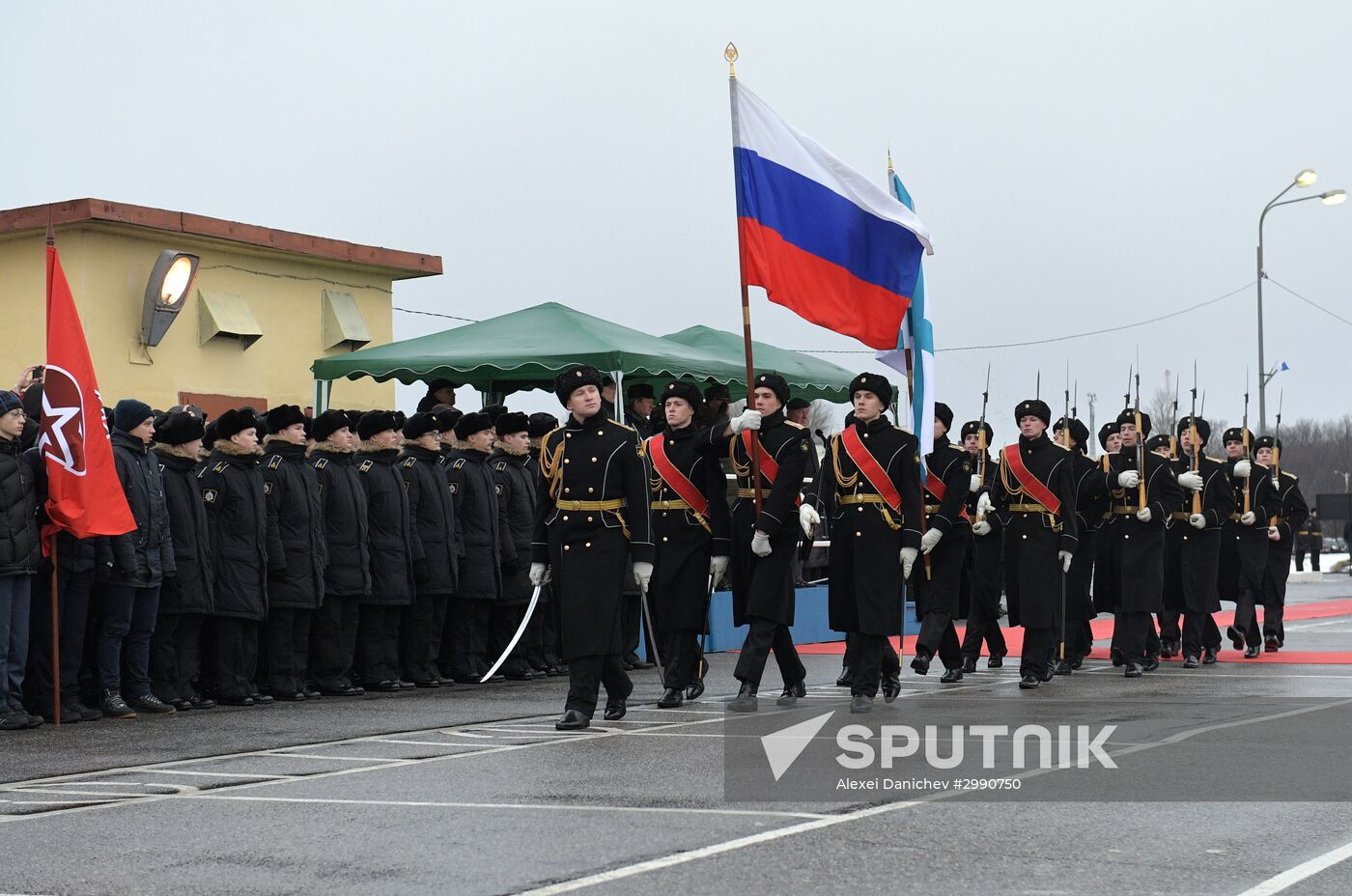 Colors ceremony on board The Alexander Obukhov MCMV in St. Petersburg