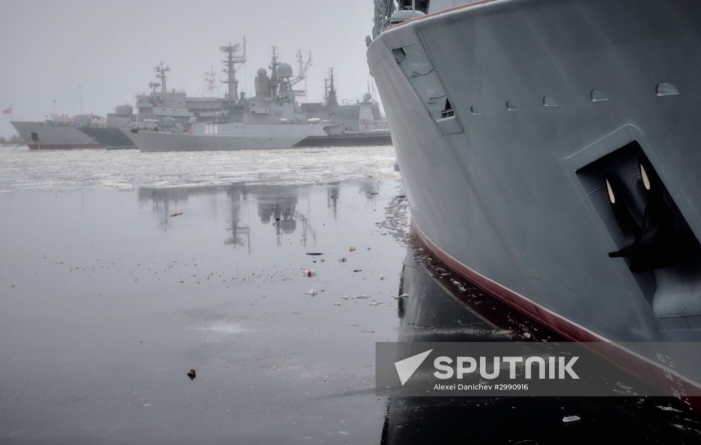 Colors ceremony on board The Alexander Obukhov MCMV in St. Petersburg