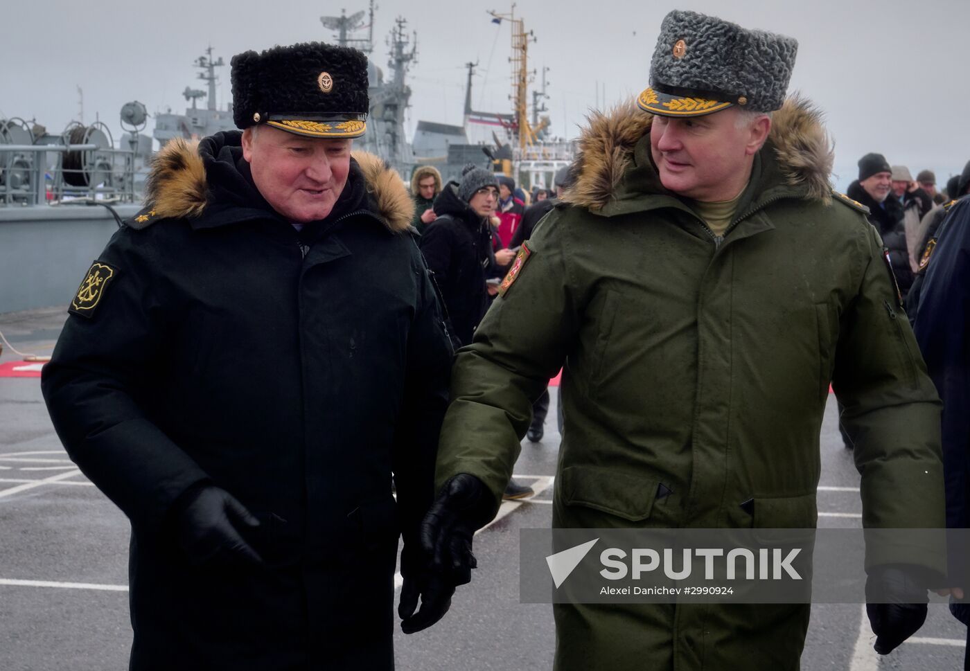 Colors ceremony on board The Alexander Obukhov MCMV in St. Petersburg