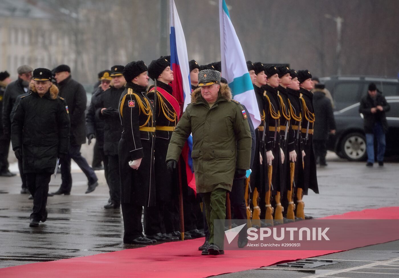 Colors ceremony on board The Alexander Obukhov MCMV in St. Petersburg
